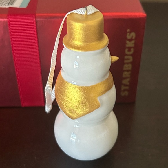 🎄Starbucks Ceramic White With Gold Accents Ornaments Set 2012 NWT - Picture 10 of 14